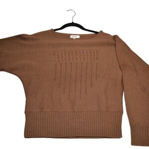 Carducci Womens Brown Wool Blend Knit Sweater Pullover Size M Medium Long Sleeve